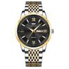 Butterfly Clasp Men's Ultra-Thin Luminous Stainless Steel Dual Calendar Waterproof Quartz Watch