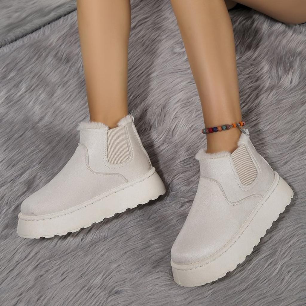 Ladies, Suede Shoes, Round Toe Shoes, Cotton Boots, Thick Soled Shoes, Snow Boots, Warm Shoes