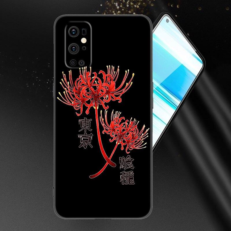Чехол для телефона с рисунком аниме Токио вурдалак с цветами для OnePlus 7T 8T 9RT 10R Pro 6T Nord 2T CE2 N10 N20 N100 N200 ACE 5G, мягкий черный чехол из ТПУ