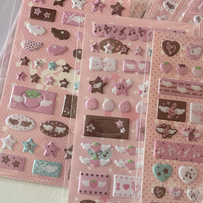 1Piece Cute Bubble Wings Y2K Sticker For Phone Camera Luggage Journal Sticker Kawaii Decoration Sticker Gift