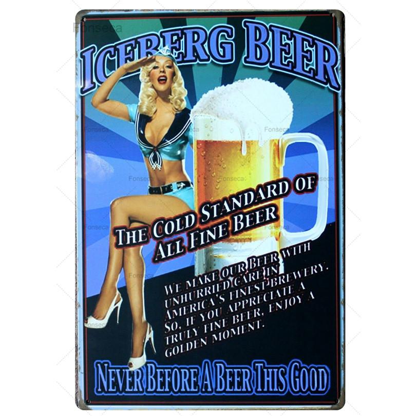 Beer Week Cerveza Vintage Metal Tintin Signs Vodka Retro Plaque  Wall Bar Home Rtrestaurant Decor Cuadros  30X20CM A-5517