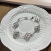 Buqi Latti Italian Brushed Craft Four-Leaf Clover Bracelet Female Natural Fritillary Room Laser Five-Flower Bracelet Jewelry