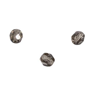 Facettierte Glasperle, ø 6mm, transparentes Taupe, 6 mm ø, Schachtel 50 Stk.
