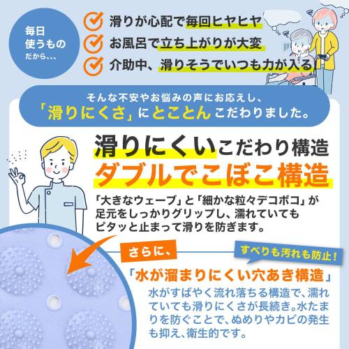 [Supervised by a Certified Care Worker] Non-Slip Bath Mat [Helps Prevent Falls!] Bathroom Bath Mat, Bathtub Non-Slip Mat (Large, 78x46cm)