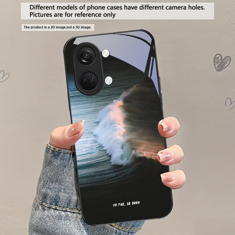 Dunkelblaues Meerwasser Für OnePlus Ace 2 3 2V 5 Pro Nord CE 2T 2 3 Lite N20 N30 6 7T 8 8T 9 10 Pro 11R 12R 13R Glas Handyhülle