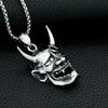 Vintage Personality Prajna Mask Pendant Necklaces For Men 316L Stainless Steel Domineering Demon Skull Jewelry Gift