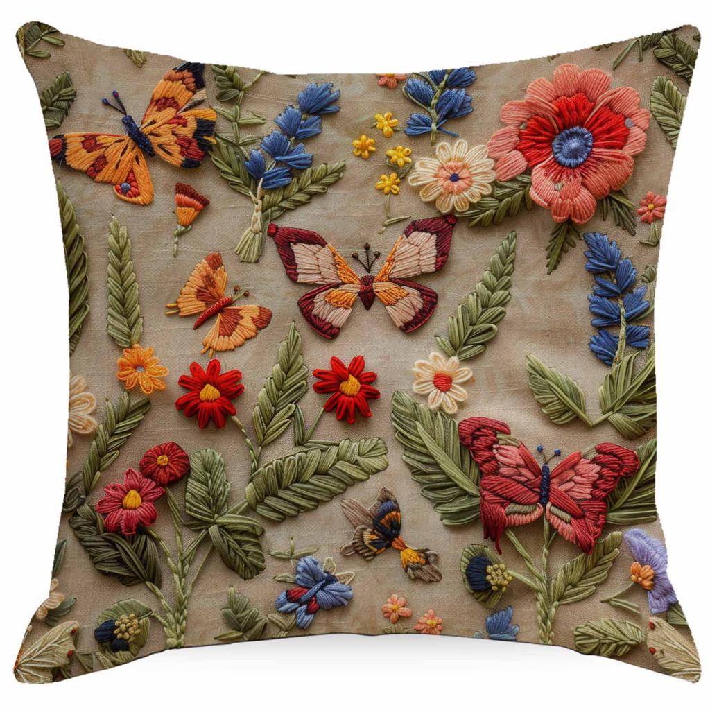 New 3D Imitation Embroidered Floral Pillowcase Digital Printed Home Decoration Pillow Sofa Cushion Cover