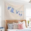 Preppy Girly Blue Cowgirl Tapestry, Western Boots & Bikini Wall Hanging For Teen Girl Dorm Bedroom Home Decor