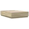 Vidaxl Bed Frame, Sonoma Oak, 120X190 Cm, Wood-Based Material