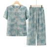 Elderly Women's Summer Short Sleeve Shirt Set