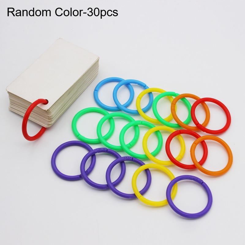 30pcs Double-Button Binding Colored Loose-Leaf Rings Plastic Book Rings Card Rings And Assorted Colored Rings
