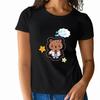 Women's T-Shirt Cute Bear Graphic Short Sleeve Round Neck Trendy Summer Top Fast Ship