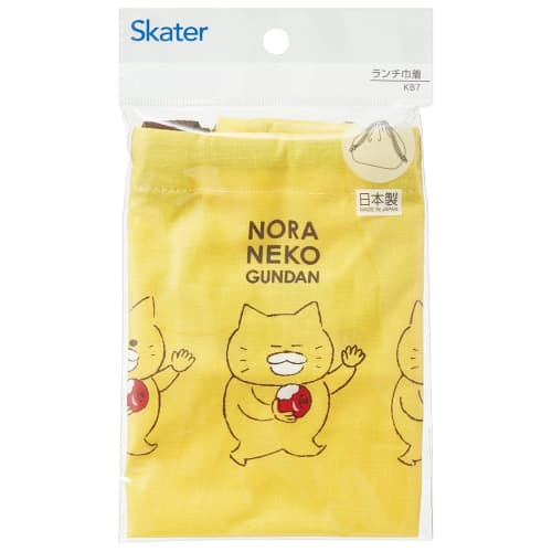 Skater Children's Lunch Box Drawstring Bag with Gusset Kids Made in Japan Noraneko Gundan Boys Girls KB7