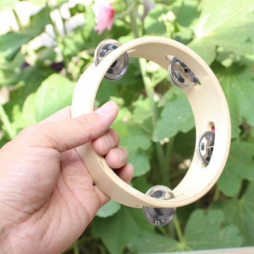Wooden Tambourine Instrument Toys Creative Hand Bells Percussion Instrument Toy for Children Musical Toys Party Supplies