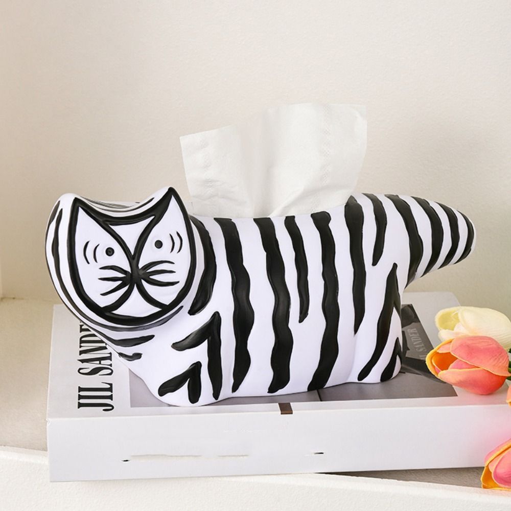 Modern Cat Ornament Cartoon Paper Box Desktop Decoration Tissue Box Living Room