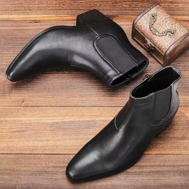 Fashion New Chelsea Boots for Men Fashion High Heels Short Boots High Top Platform Boots Men's Shoes Height Increase Botas Para Hombre