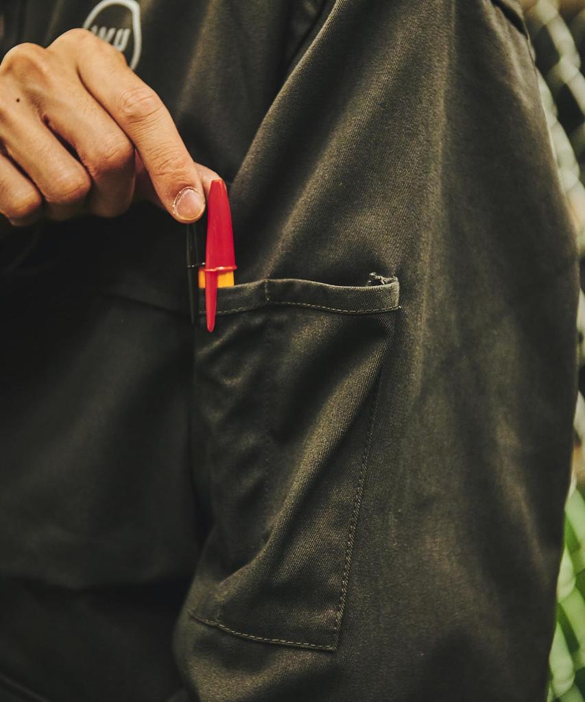 GORDON MILLER WORKS_UTILITY VIBTEX Unisex Work Shirt, Size 1 (equivalent To JP M), Charcoal Gray, 1767072