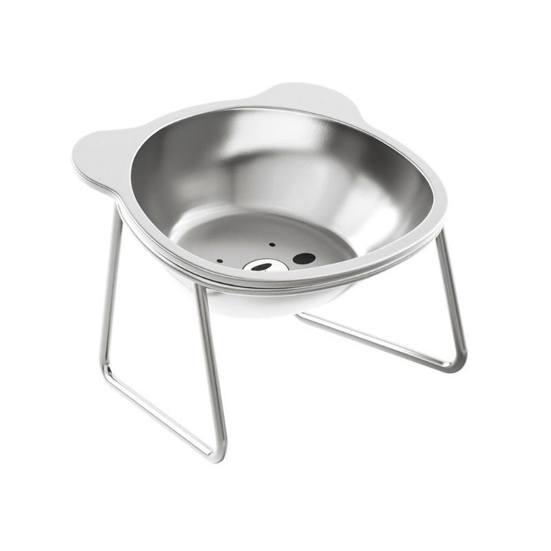 

Elevated Cats Bowl,Raised Stainless Steel Cats Food Bowl with Antis Slip Metal Stand Whiskers Friendly Food Water Dishes