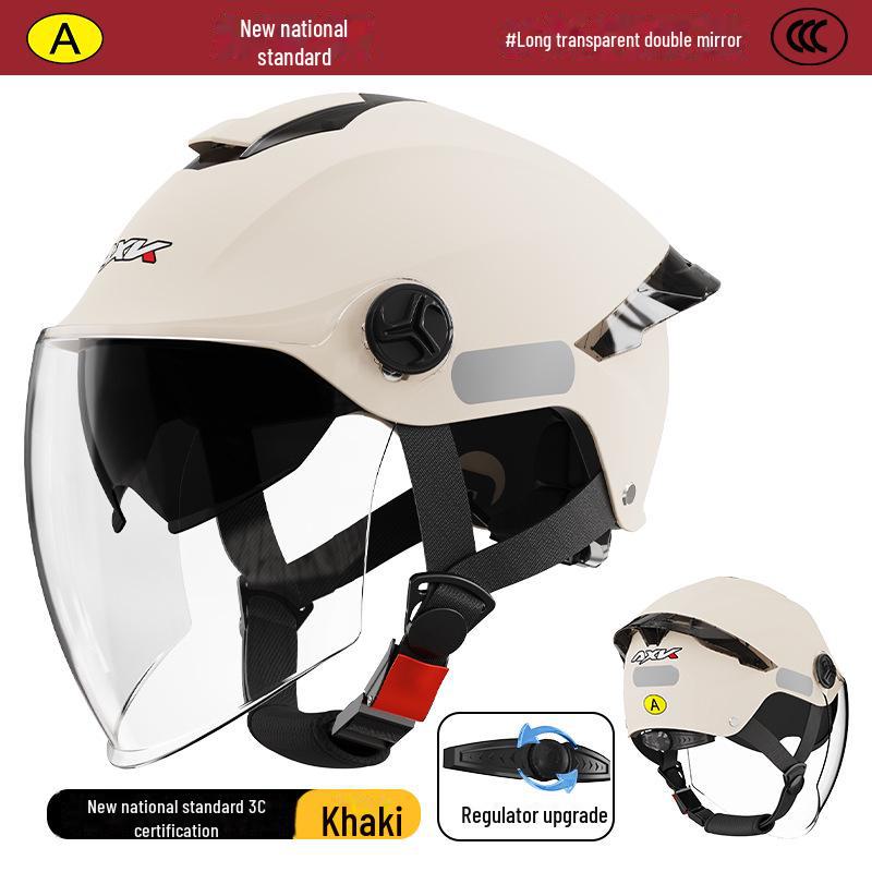 A3 New 3C Certified Electric Car Half Helmet for Men & Women - Summer Sun Protection, Universal Safety for All Seasons.