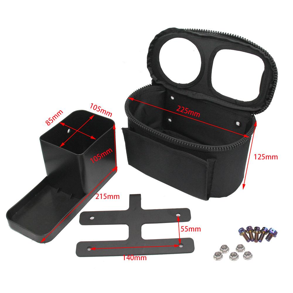 Motorcycle Front Handlebar Crossbar Storage Bag Cup Holder