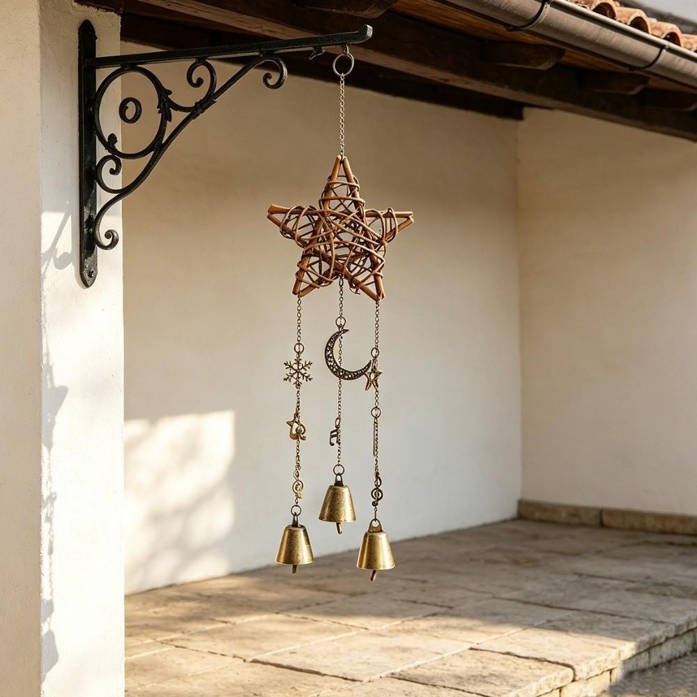 Five-pointed Star Vintage Bell Pendant Pastoral Style Door Hanging Hanging Star Decoration Eaves