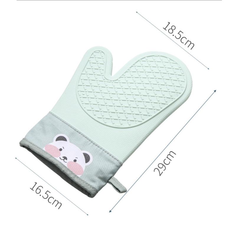 1pc Oven Silicone Gloves Anti-scald Gloves Cute Oven Mitt Heat Resistant Gloves Microwave Oven Baking Tools Kitchen Bakeware