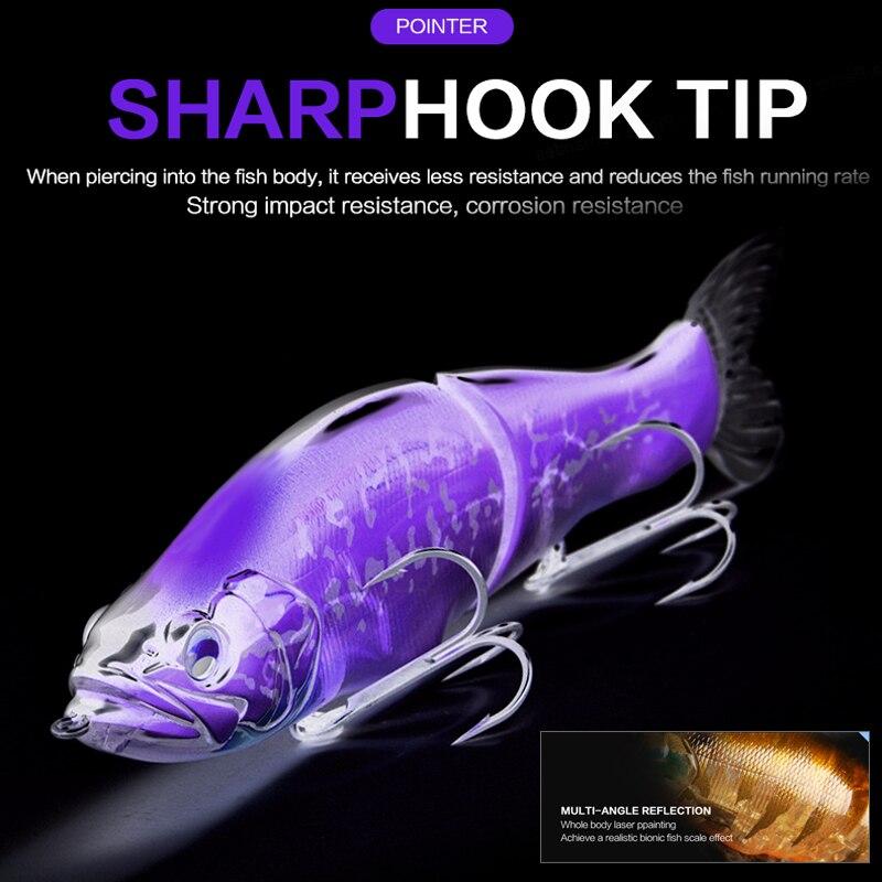 BEARKING Buone esche da pesca 135mm 1oz minnow snodato Wobblers Corpo in ABS con coda morbida SwimBaits esca morbida per lucci e spigole