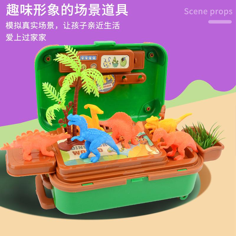 Simulation Mini Cute Pet Trolley Suitcase Toy Children'S Play House Dresser Storage Suitcase Set