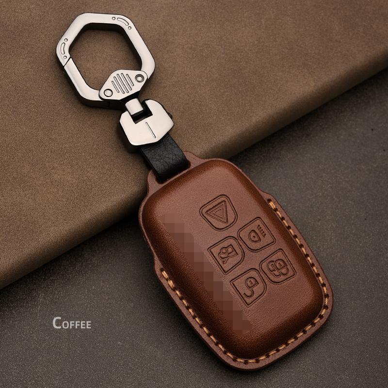 Funda de Cuero para Llaves Adecuada para Land Rover LR4 Range Rover Sport Freelander 2 Discovery Jaguar E-Pace XF XJL XK XE XJ
