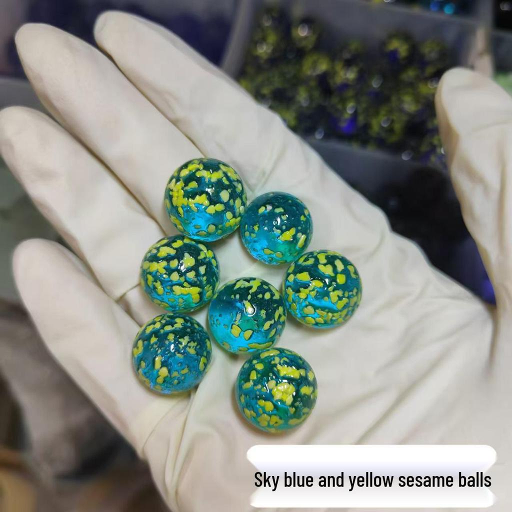 16mm Mixed Checkered Glass Beads & Marbles - Nostalgic Crystal Balls for Kids