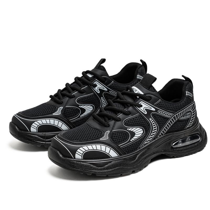 2025 сетчатые дышащие туфли Daddy с низким верхом и толстой подошвой повседневная мужская обувь спортивная обувь для бега 39 чёрный 3227₽