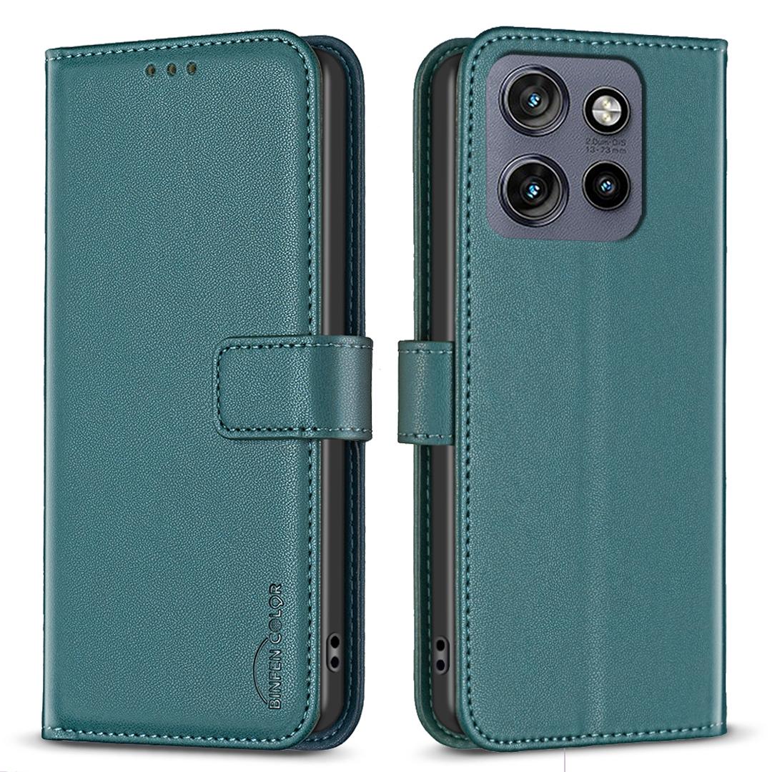 

BINFEN COLOR BF17 For Motorola Edge 50 Neo 5G/Moto S50 5G/Thinkphone 25 5G Case Wallet Folio Flip Leather Cover Green