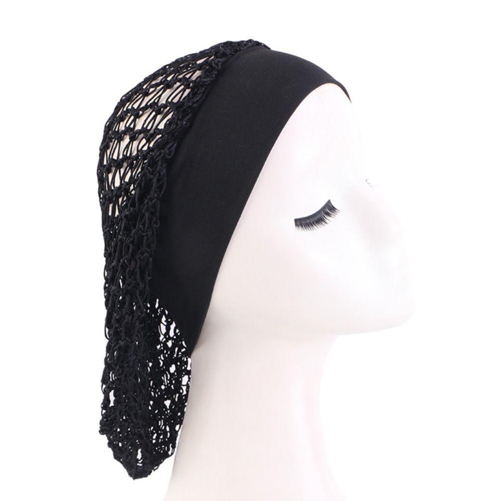 Wide Band Crochet Hair Snood Night Cap Hair Care Sleeping Hat Hair Accessories Mesh Hair Net  Women