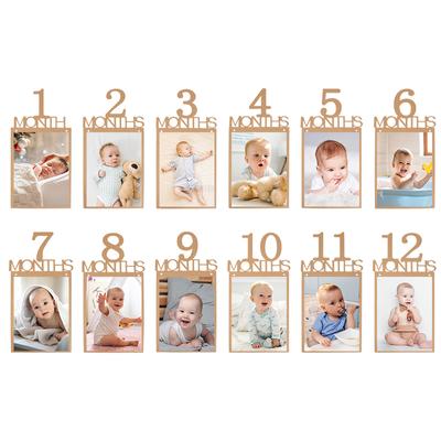 1-12 Monate Baby Foto Banner 1. Geburtstag Junge Mädchen Party Wimpelkette Girlande Foto Requisiten Ein Jahr Erster Geburtstag Dekoration Zubehör