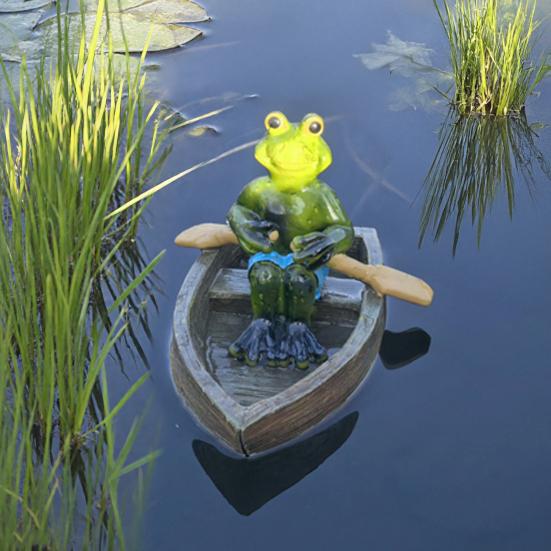 Resin Pond Frog Statue Garden Animal Miniatures Water Decoration Landscape Figurine Outdoor Flower Pots Decorative Sculpture