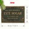 2D, 1pc Metal Wall Art Sign, Wall Decoration Poster, Spanish God Bless This Home Theme Iron Mural, Suitable for Family Prayer Ro