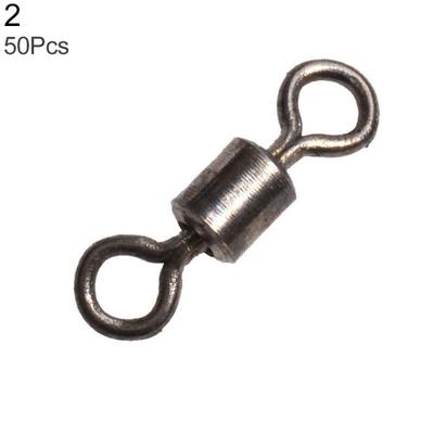 Fantastic 50Pcs Ball Bearing Swivel Solid Rings Fishing Connector Fishing Hooks