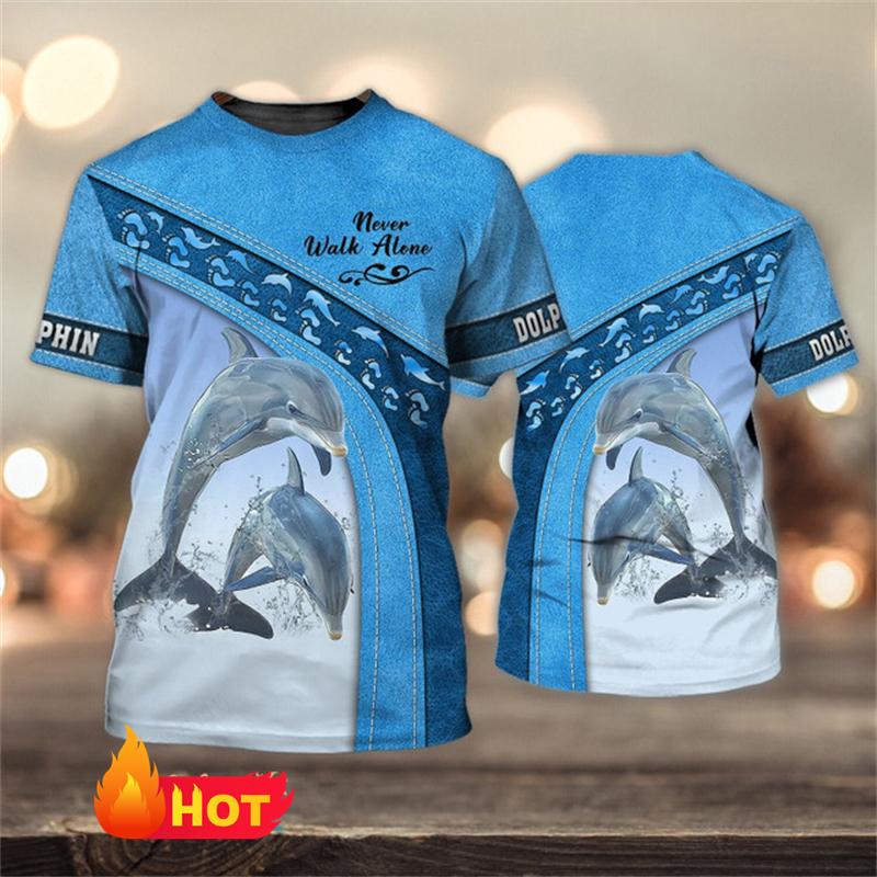 

Trendy 3d Print Dolphin Animal Graphic T-shirt For Men And Women Summer Fashion Casual T Shirt Personality Round Neck Tees Tops 6XL