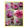 Kanzashi Craft Kit - Pink Double Flower with Wisteria Tassel - Tsumami Zaiku (Maru Tsumami & Ken Tsumami Techniques) - Luxurious Black Plated