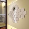 Self-Adhesive Hexagon Acrylic Mirror Wall Sticker for Living Room TV Background