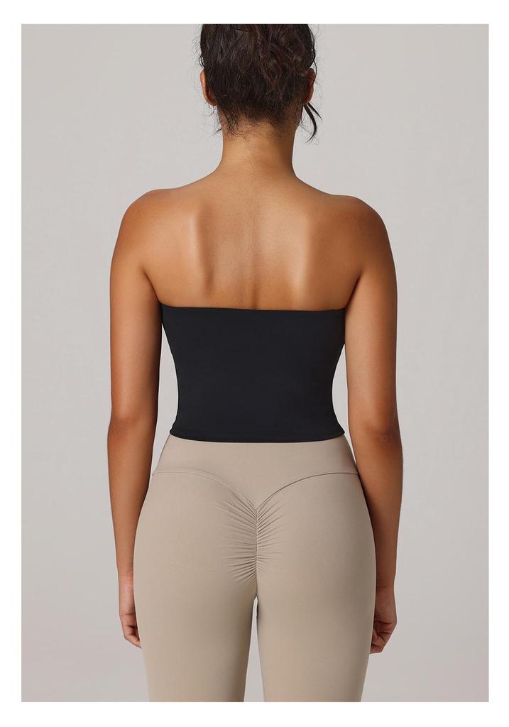 Cross-Border Strapless Quick-Dry Sports Bra with Chest Pads – Breathable Outdoor Yoga Wear