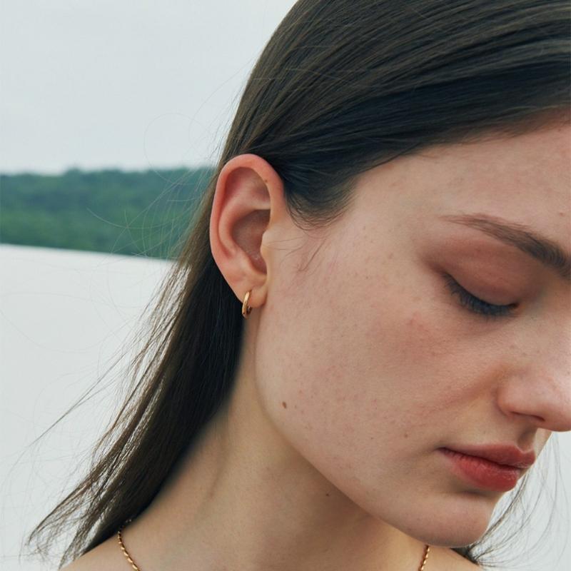 VERTE Basic Earring  Gold Ver.  2 Size    deux.silVer.131