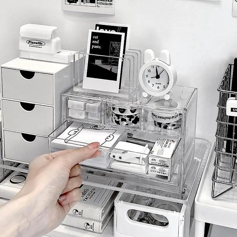 Desktop stationery storage box, multifunctional with drawers, for home use