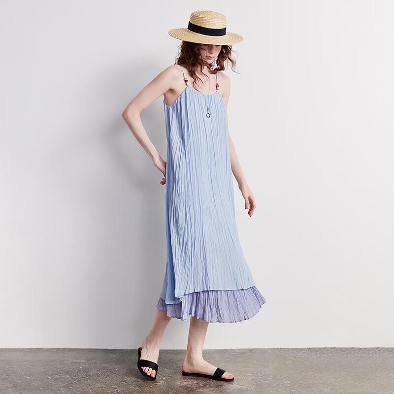 Chuyu Women's Light Blue Ruffle A-line Summer Dress