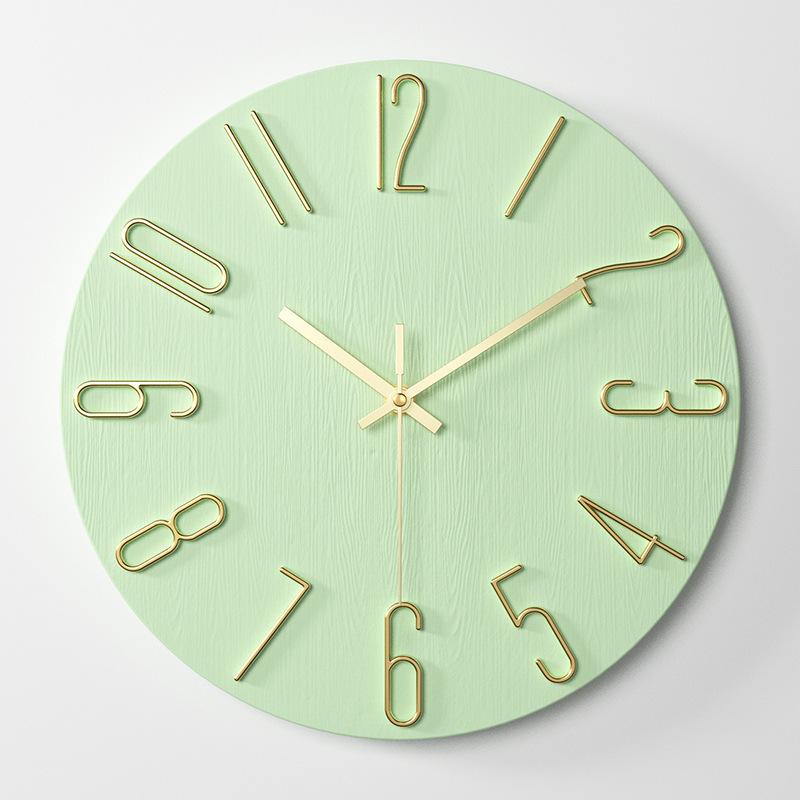 12-inch 30CM Plastic Spanish Wall Clock, No Glass, Light Luxury Decorative Design.