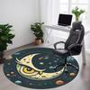 1PC Moon Space Owl Office Round Area Rug, Mat Suitable For Office, Under Office Chairs Bedroom Living Room Home Decor, Room Deco