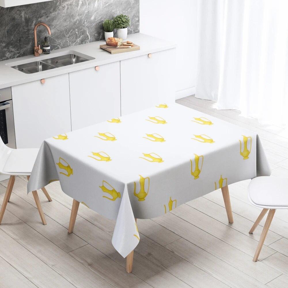 Cartoon Tablecloth Home Decor Stain Resistant Waterproof Table Decoration Rectangular Kitchen Fireplace Countertop