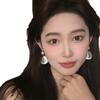 Elegant Shell Flower Earrings Women Minimalist Pearl Studs With Crystal Accents Lightweight Fashion Jewelry Daily Wear
