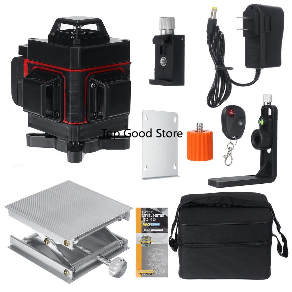 16 Line Laser Level Powerful Green Light Remote Control Measure W/Wall Attachment Frame 3D Self-Leveling System Green 100-240V