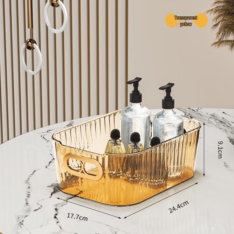 

Elegant Cosmetic Organizer: Desktop Skincare, Mask, Lipstick, Jewelry & Sundries Storage Basket